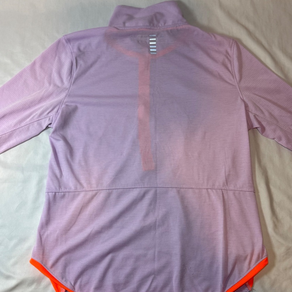 Under Armour Womens Running Top 1/4 Zip Pullover Medium Purple Orange HeatGear - Picture 3 of 9